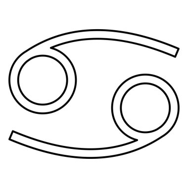 Kanser burç sembolü kerevides simge siyah renk vektör çizim düz stil basit resim imzalamak