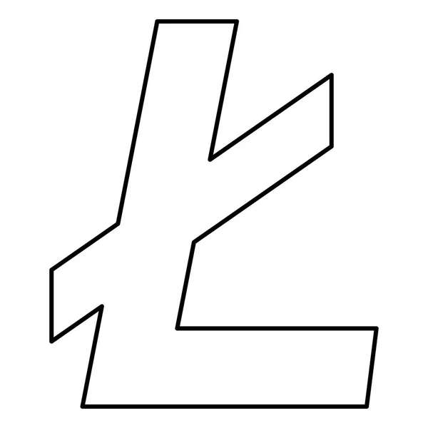 Litecoin アイコン黒い色ベクトル イラスト フラット スタイル シンプルなイメージ — ストックベクタ