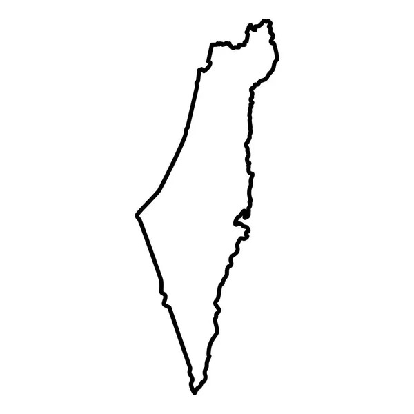 イスラエル アイコン黒い色ベクトル イラスト フラット スタイル シンプルなイメージの地図 — ストックベクタ