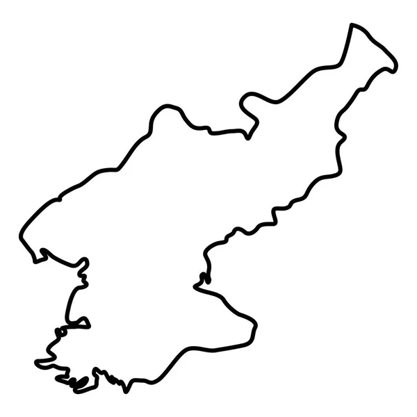 Mapa Corea Del Norte Icono Color Negro Vector Ilustración Plano — Archivo Imágenes Vectoriales