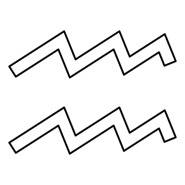 Vodnář Symbol Zvěrokruhu Černá Barva Vektorové Ilustrace Plochý Jednoduchý Obrázek — Stockový vektor