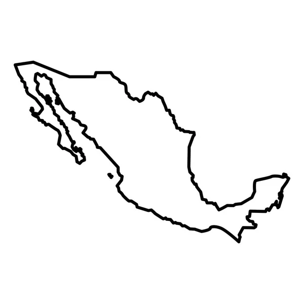 Mapa México Icono Color Negro Vector Ilustración Plano Estilo Simple — Vector de stock