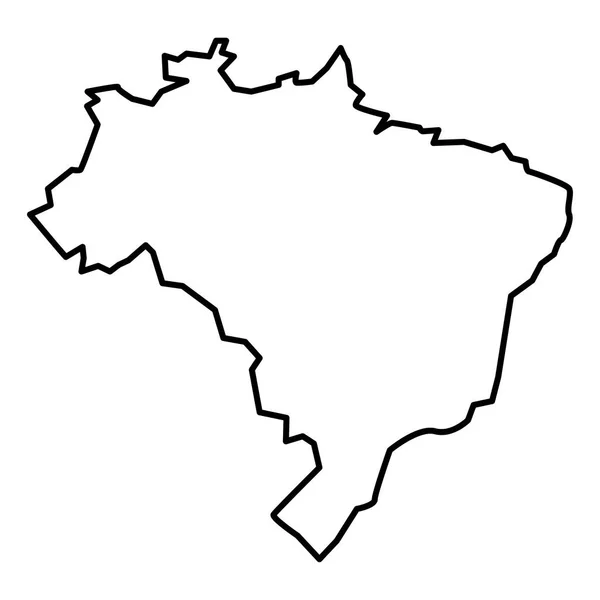 Mapa Brasil Icono Negro Vector Color Ilustración Plano Estilo Simple — Archivo Imágenes Vectoriales