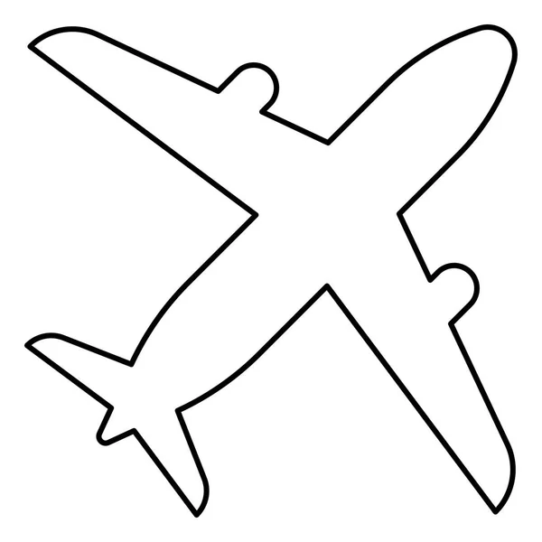 Flugzeug Symbol Schwarze Farbe Vektor Illustration Flachen Stil Einfaches Bild — Stockvektor