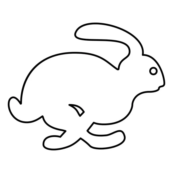 Lapin Lièvre Concept Vitesse Icône Noir Couleur Vecteur Illustration Plat — Image vectorielle