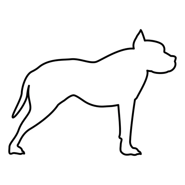 Pit Toro Terrier Icona Colore Nero Vettoriale Illustrazione Stile Piatto — Vettoriale Stock