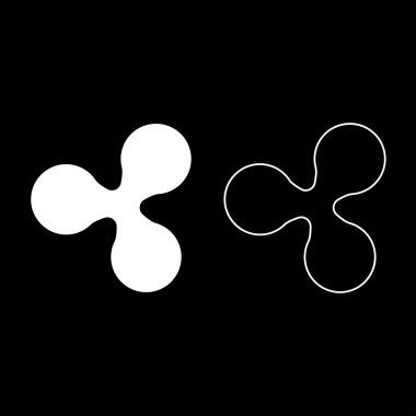 Dalgalanma simge kümesi beyaz renk vektör çizim düz stil basit resim