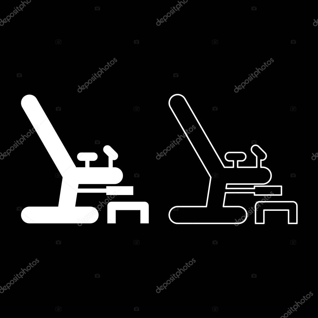 Silla ginecológica icono conjunto color blanco vector ilustración plano