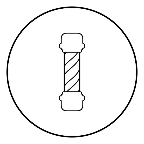 Barber Shop Pole Icon Black Color Circle Outline — Stock Vector