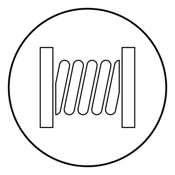 Spule Mit Draht Symbol Schwarze Farbe Kreis Runde Umrandung — Stockvektor