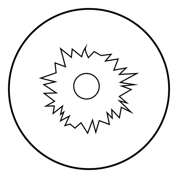 Τρύπα Από Βολή Εικονίδιο Μαύρο Χρώμα Κύκλο Στρογγυλή Περίγραμμα — Διανυσματικό Αρχείο