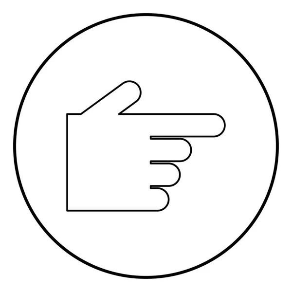 Указание Черного Цвета Иконки Руки Круглой Линией — стоковый вектор