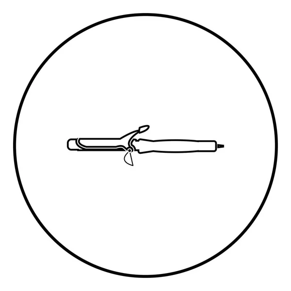 Richtmaschine Oder Lockenwickler Sublim Touch Symbol Schwarze Farbe Kreis Runde — Stockvektor