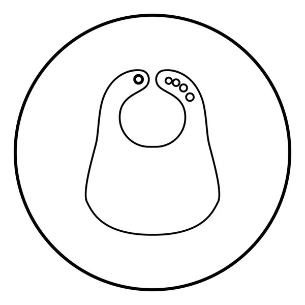 个性化的围兜图标黑色圆圈圆形轮廓 — 图库矢量图片