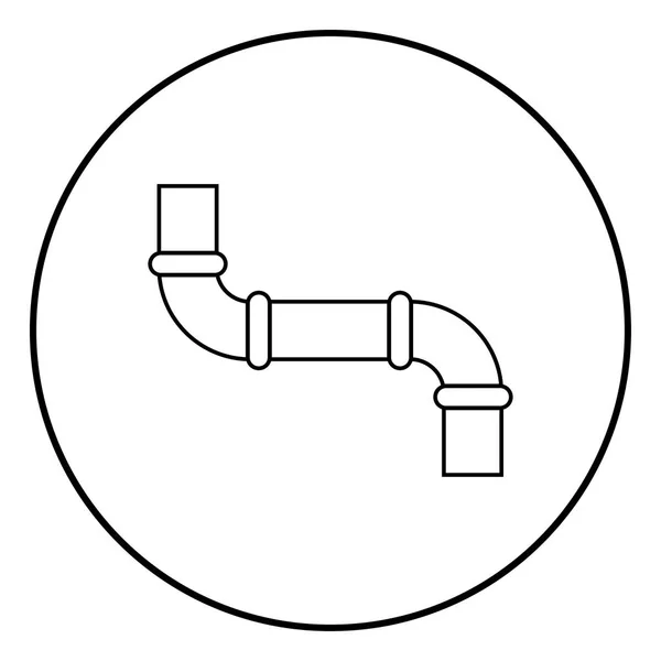 Σωλήνα Εικονίδιο Μαύρο Χρώμα Κύκλο Στρογγυλή Περίγραμμα — Διανυσματικό Αρχείο