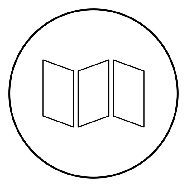 Kartensymbol Schwarze Farbe Kreis Runde Umrisse — Stockvektor