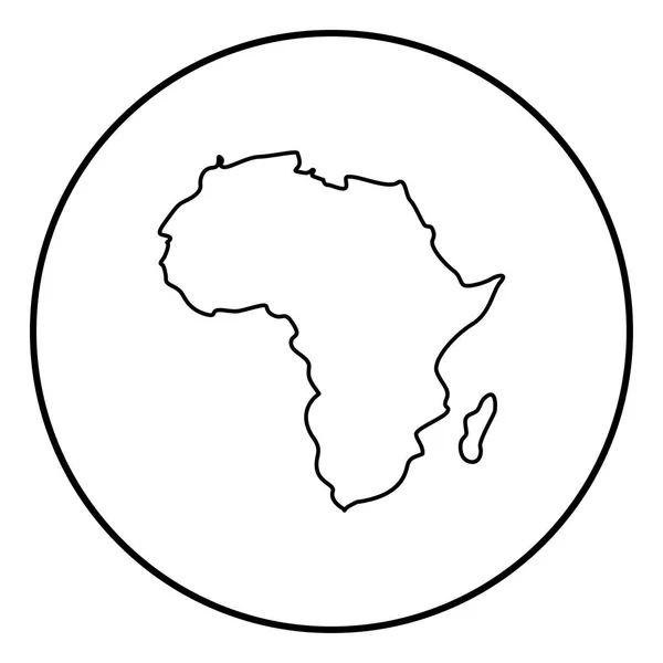 Mapa Afriky Ikonu Černé Barvy Kruhu Kolem Obrysu — Stockový vektor