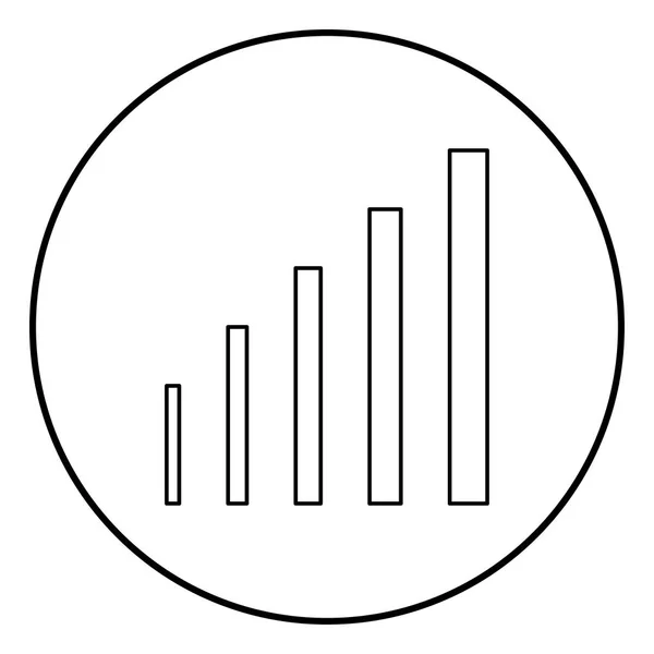 Tillväxt Diagram Ikon Svart Färg Cirkel Runt Disposition — Stock vektor