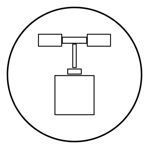 Πυροκροτητή Εικονίδιο Μαύρο Χρώμα Κύκλο Στρογγυλή Περίγραμμα — Διανυσματικό Αρχείο