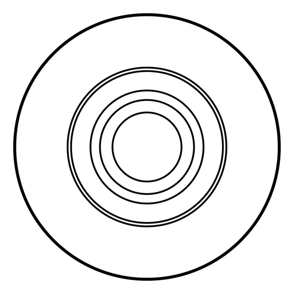 ラジオ信号記号接続円で黒のアイコン色アウトライン ラウンド — ストックベクタ