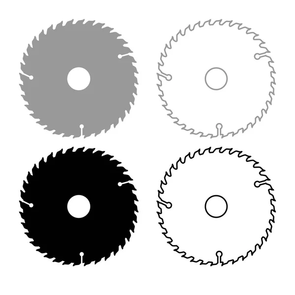 Cirkelvormige Schijf Pictogrammenset Grijs Zwarte Kleur Illustratie Vlakke Stijl Eenvoudig — Stockvector