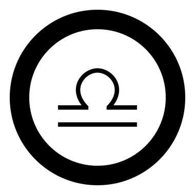 Terazi sembolü zodyak simge siyah renkli yuvarlak daire vektör çizim