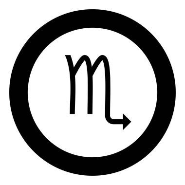 Akrep sembolü zodyak simge siyah renkli yuvarlak daire vektör çizim