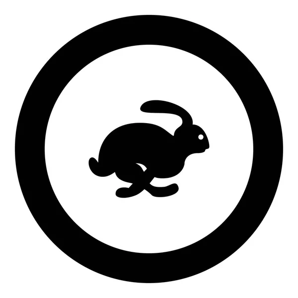 Rabbit Hare Concept Speed Icon Black Color Circle Vector Illustration — Stock Vector