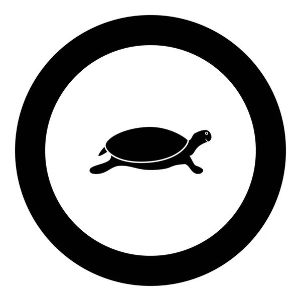 Tortoise Turtle Icon Black Color Circle Vector Illustration — Stock Vector