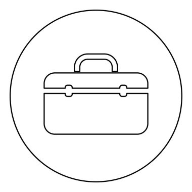 Araç kutusu profesyonel simge siyah renkli yuvarlak daire Anahat vektör çizim