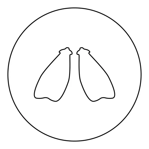 圆形圆圈轮廓矢量图示黑色鳍形图标 — 图库矢量图片