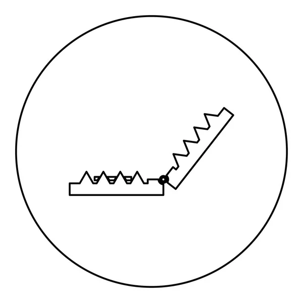 Icono Trampa Color Negro Ilustración Vectores Contorno Círculo Redondo — Archivo Imágenes Vectoriales