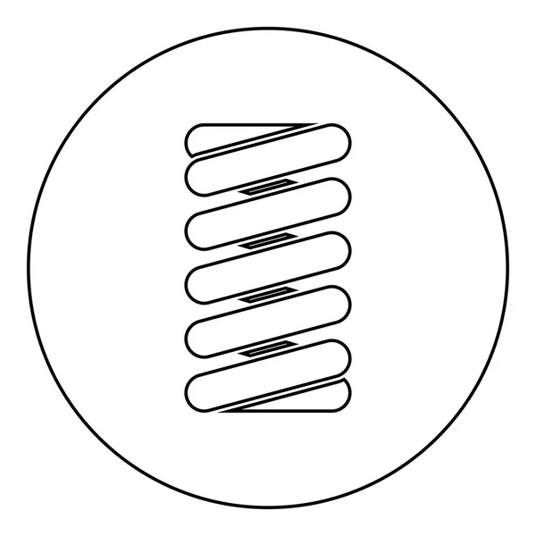 Federspule Symbol Schwarze Farbe Runden Kreis Umriss Vektor Illustration — Stockvektor