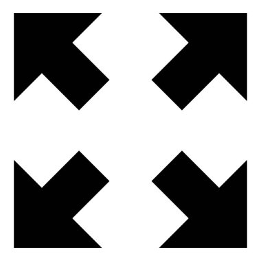 Dört oklar Merkezi simgesi siyah renk vektör çizim düz stil basit görüntü için farklı yöne doğru