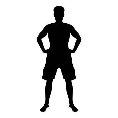 Elele kemerinde güven kavramı siluet ciddi ustası durum önden görünüm simgesi siyah renk vektör düz stil basit görüntü illüstrasyon adam