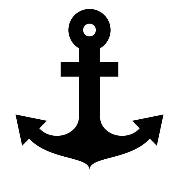 Ship Anchor Marine Nautical Design Icon Black Color Vector Illustration — Stock Vector