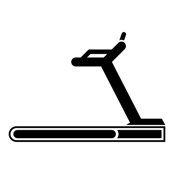 Laufband Maschine Symbol Schwarz Farbe Vektor Illustration Flachen Stil Einfaches — Stockvektor