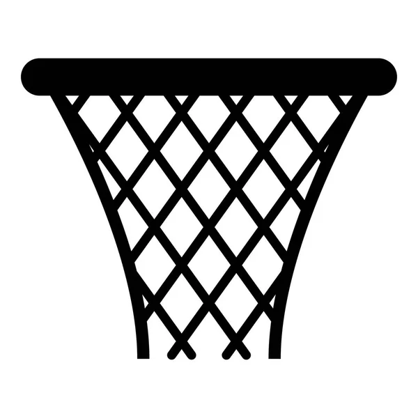 Basketbalový Koš Streetball Sítovaného Košíku Černé Barvy Vektorové Ilustrace Plochý — Stockový vektor