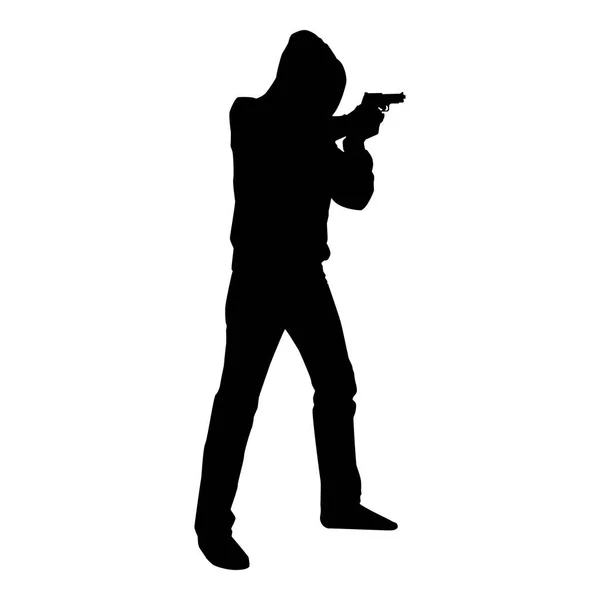 Man Hood Gun Concept Danger Short Arm Icon Black Color — Stock Vector