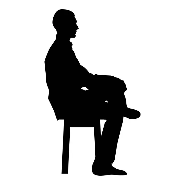 Man Sitting Pose Young Man Sits Chair His Leg Thrown — Stock Vector