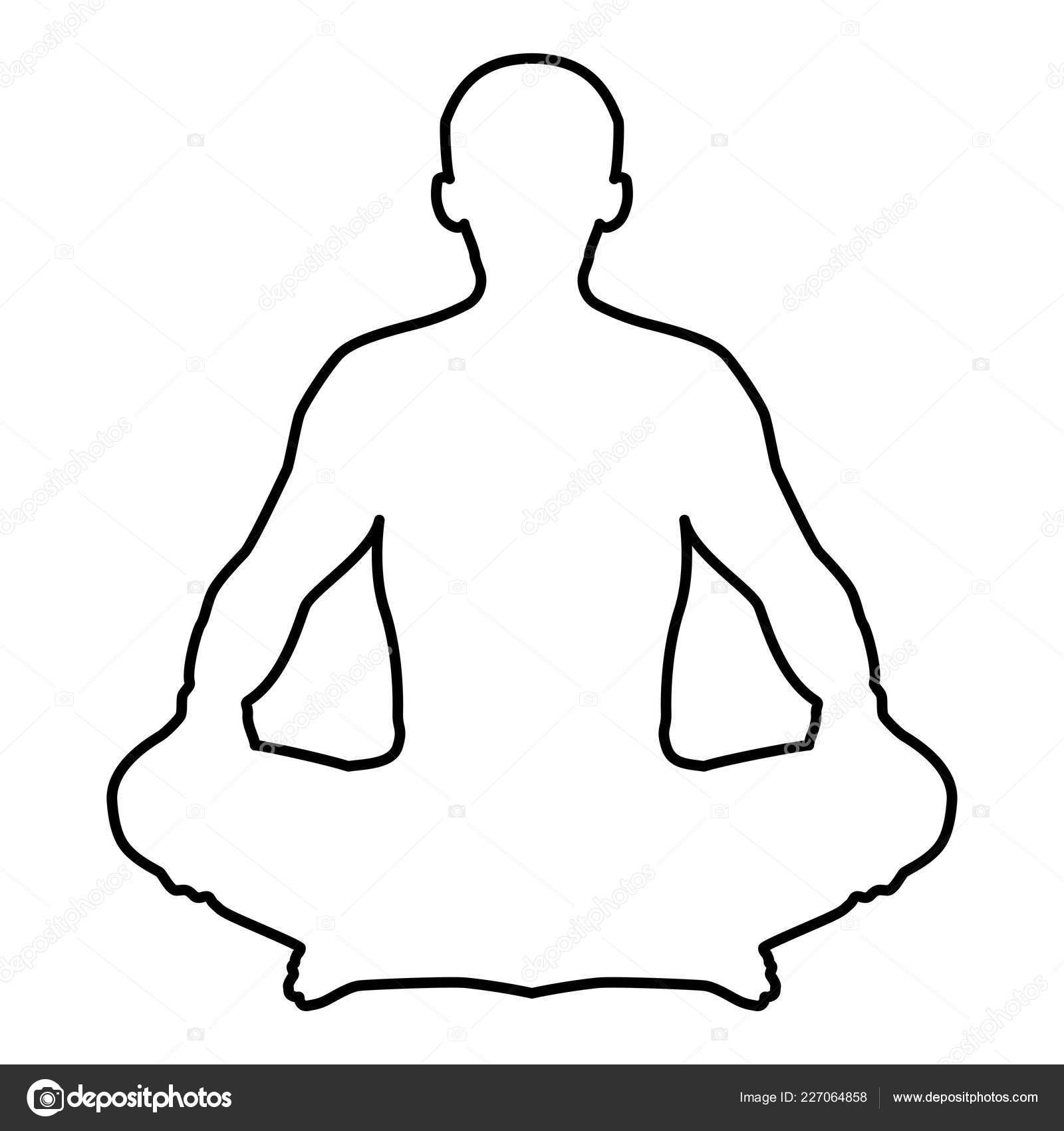 Download Man Pose Lotus Yoga Pose Meditation Position Silhouette ...