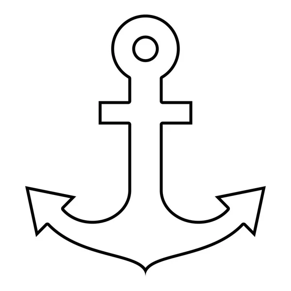 Schiffsanker Für Marine Nautische Design Ikone Schwarze Farbe Vektor Illustration — Stockvektor