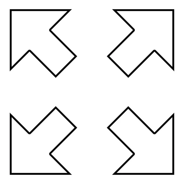 Quatre Flèches Pointant Vers Différentes Directions Partir Icône Centrale Illustration — Image vectorielle