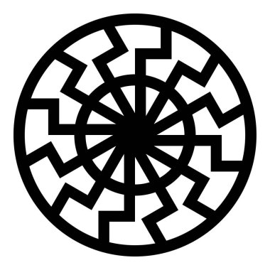 Kara güneş sembol simge siyah renk vektör düz stil basit görüntü illüstrasyon