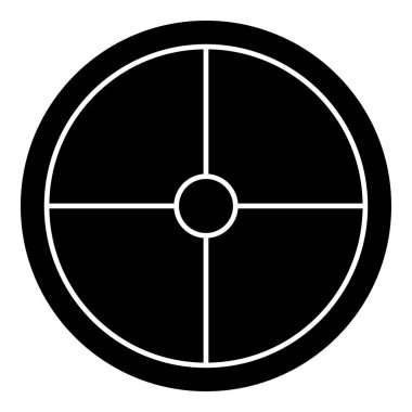 Viking kalkanın simge siyah renk vektör düz stil basit görüntü illüstrasyon