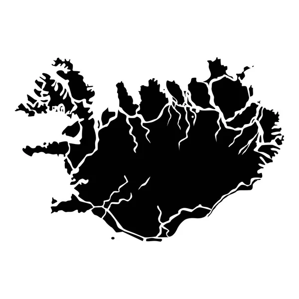 Mapa Islandia Icono Negro Vector Color Ilustración Plano Estilo Simple — Archivo Imágenes Vectoriales