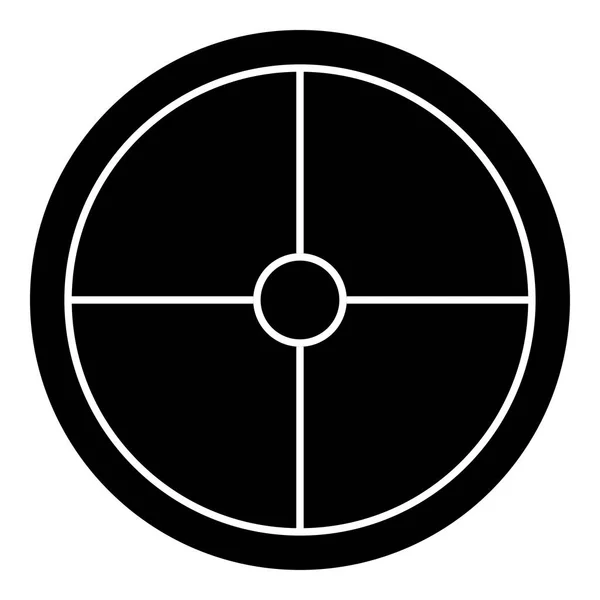 Icono Escudo Vikingo Vector Color Negro Ilustración Estilo Plano Imagen — Vector de stock