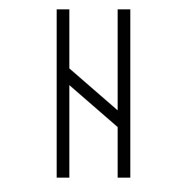 Hagalaz rune Hagall selam olsun havos simge siyah renk vektör çizim düz stil basit resim