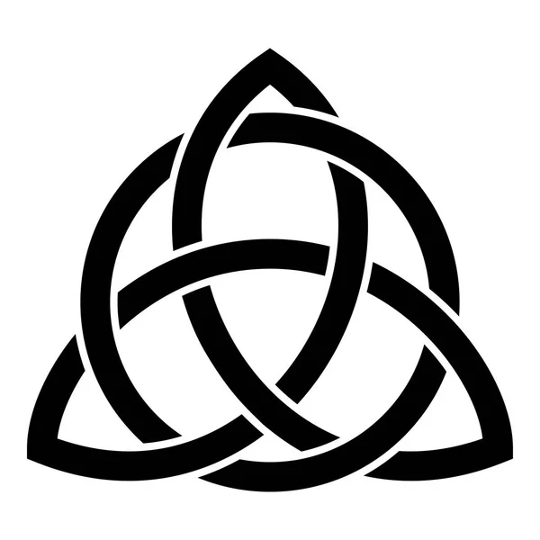 Triquetra daire Trikvetr düğüm içinde Trinity düğüm simgesi siyah renk vektör çizim düz stil basit görüntü şekli
