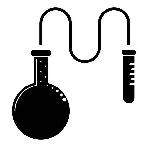 Labu Distilasi Minyak Untuk Pereaksi Kimia Dengan Tabung Uji Menggunakan - Stok Vektor